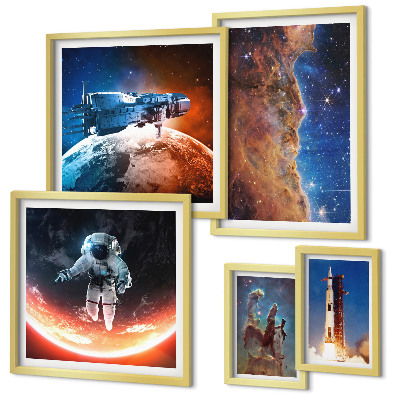 Väggdekoration tavelset Rymdresor i galaxen