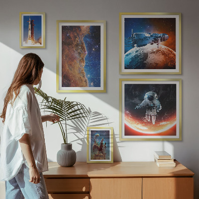 Väggdekoration tavelset Rymdresor i galaxen