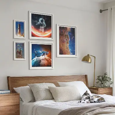 Väggdekoration tavelset med motiv av rymdresor i galaxen