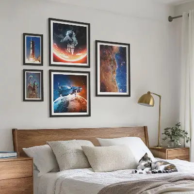 Väggdekoration tavelset med motiv av rymdresor i galaxen