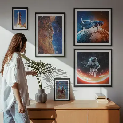 Väggdekoration tavelset med motiv av rymdresor i galaxen