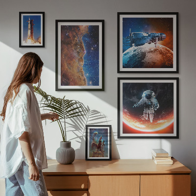 Väggdekoration tavelset Rymdresor i galaxen