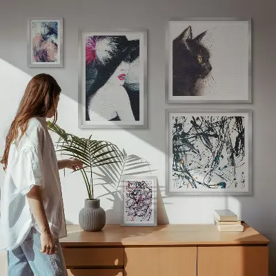 Abstrakta porträtt set om 5 tavlor