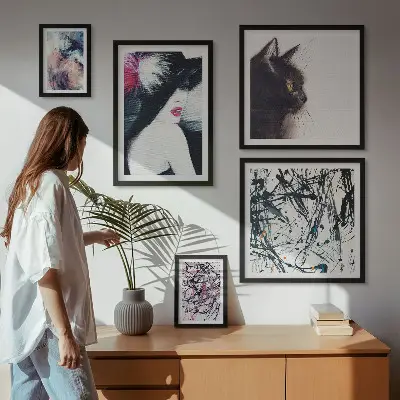 Abstrakta porträtt set om 5 tavlor