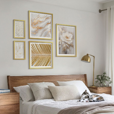Tavelvägg med 5 tavlor Snygga blommotiv