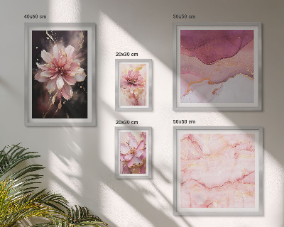 Tavelvägg med 5 tavlor Rosa blomsterarrangemang