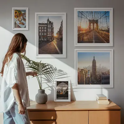 Charmig stadsarkitektur tavelset med 5 delar