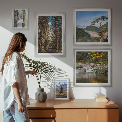 Väggdekoration tavelset Bergslandskap och vild natur