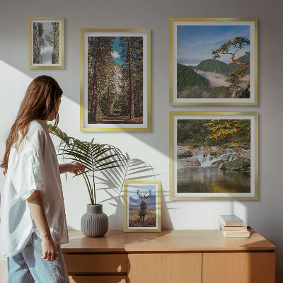 Väggdekoration tavelset Bergslandskap och vild natur
