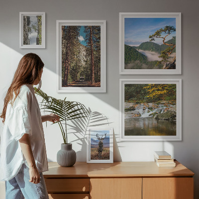 Väggdekoration tavelset Bergslandskap och vild natur