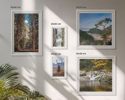 Väggdekoration tavelset Bergslandskap och vild natur