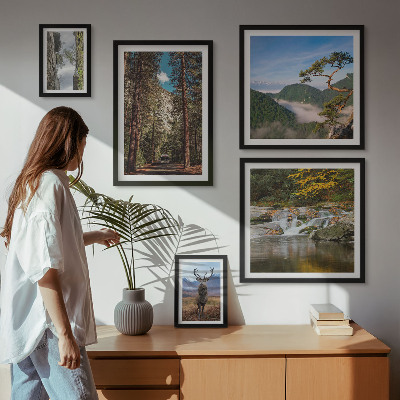 Väggdekoration tavelset Bergslandskap och vild natur