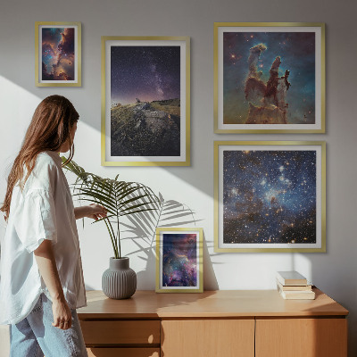 Väggdekoration tavelset Kosmiska landskap av galaxer