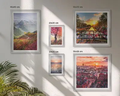 Utsikt över berg, urban natur set om 5 tavlor
