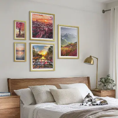Utsikt över berg, urban natur set om 5 tavlor