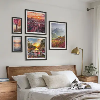 Utsikt över berg, urban natur set om 5 tavlor