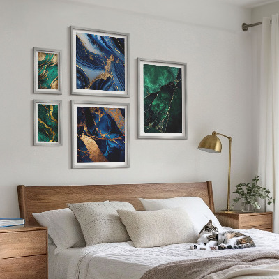 Väggdekoration tavelset Eleganta abstraktioner med grönska