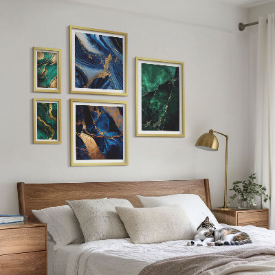 Väggdekoration tavelset Eleganta abstraktioner med grönska