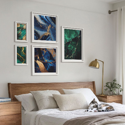 Väggdekoration tavelset Eleganta abstraktioner med grönska