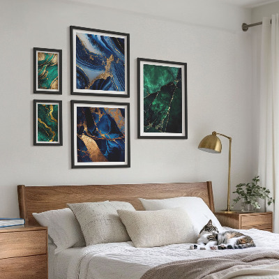Väggdekoration tavelset Eleganta abstraktioner med grönska