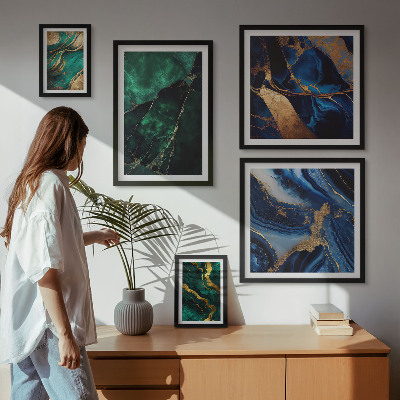 Väggdekoration tavelset Eleganta abstraktioner med grönska