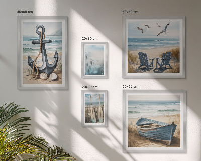Tavelvägg med 5 tavlor Inspirationer till havsstil, havsstrand