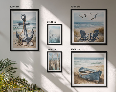 Tavelvägg med 5 tavlor Inspirationer till havsstil, havsstrand
