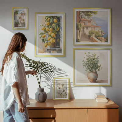 Väggdekoration tavelset Citrus accenter i medelhavsstil