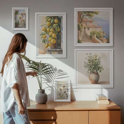 Väggdekoration tavelset Citrus accenter i medelhavsstil