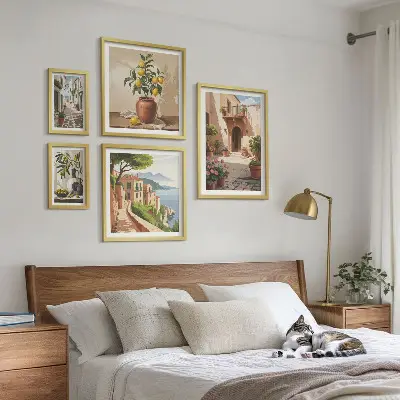 Gator blommor Medelhavsstil set om 5 tavlor