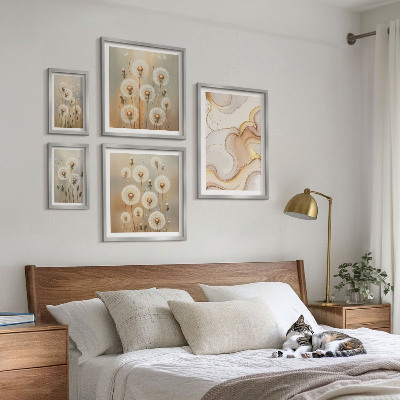 Väggdekoration tavelset Blommotiv av delikat natur