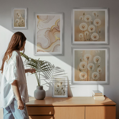 Väggdekoration tavelset Blommotiv av delikat natur