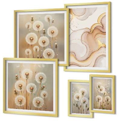 Väggdekoration tavelset Blommotiv av delikat natur
