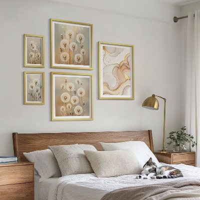 Väggdekoration tavelset Blommotiv av delikat natur
