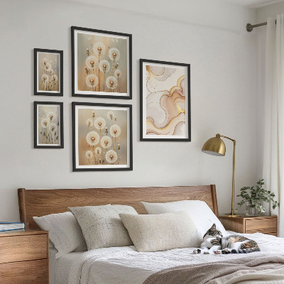 Väggdekoration tavelset Blommotiv av delikat natur