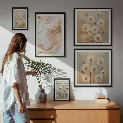 Väggdekoration tavelset Blommotiv av delikat natur