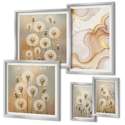 Väggdekoration tavelset Blommotiv av delikat natur