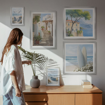 Set om 5 tavlor Snygg utsikt över havet