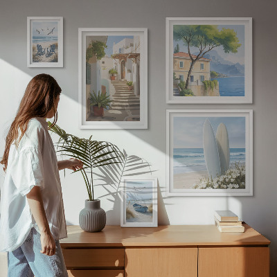 Set om 5 tavlor Snygg utsikt över havet