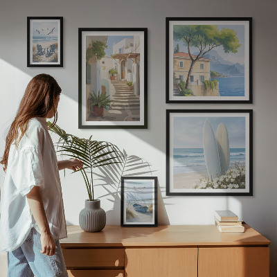 Set om 5 tavlor Snygg utsikt över havet