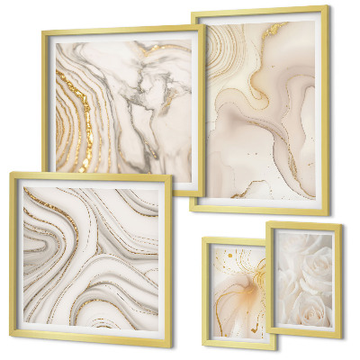 Väggdekoration tavelset Abstrakta beige kompositioner