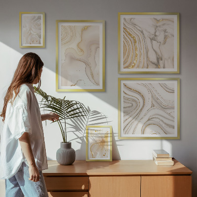 Väggdekoration tavelset Abstrakta beige kompositioner