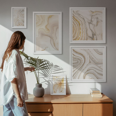 Väggdekoration tavelset Abstrakta beige kompositioner