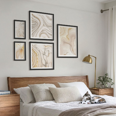 Väggdekoration tavelset Abstrakta beige kompositioner