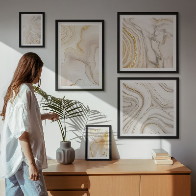 Väggdekoration tavelset Abstrakta beige kompositioner