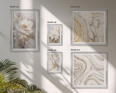 Set om 5 tavlor Abstrakta blommotiv, elegans