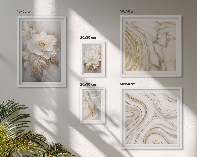 Set om 5 tavlor Abstrakta blommotiv, elegans