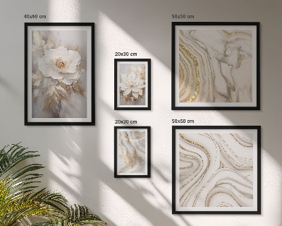Set om 5 tavlor Abstrakta blommotiv, elegans