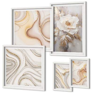 Väggdekoration tavelset Blommotiv abstrakt elegans