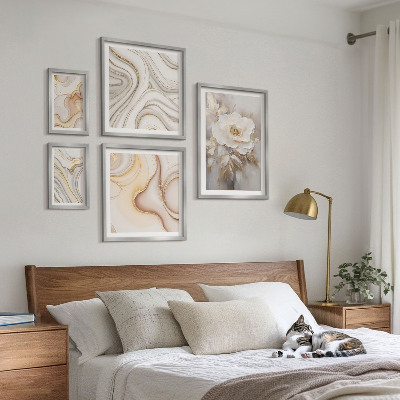 Väggdekoration tavelset Blommotiv abstrakt elegans